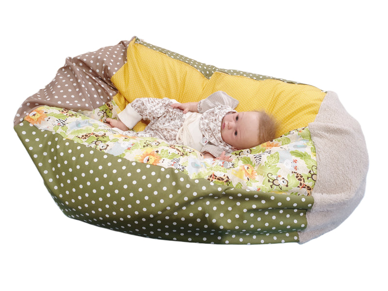 Atelier MiaMia beanbag per bambini beanbag baby cuscino edizione limitata blu, gufi