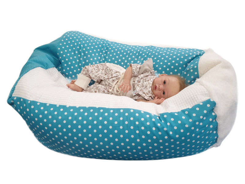 Atelier MiaMia beanbag per bambini beanbag baby cuscino edizione limitata blu, gufi