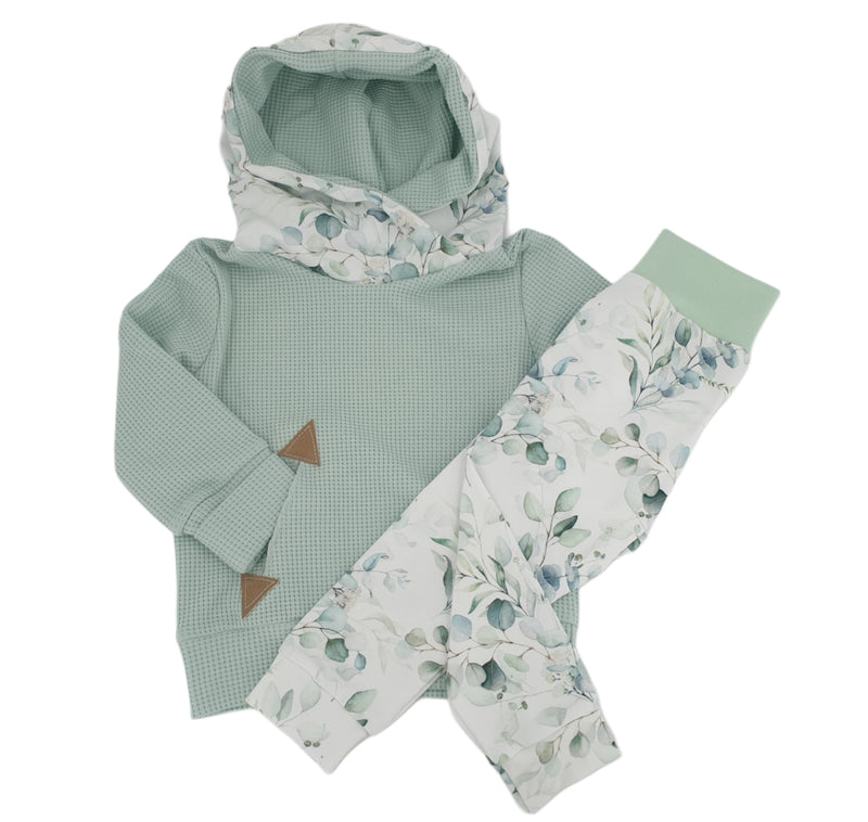 Atelier MiaMia - Hoodie baby child from 44-122 short or long sleeve mint eucalyptus